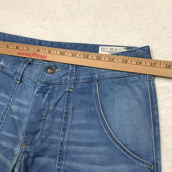 DIESEL Wirky Wide Boot Jean Women 32x31 (30/32 tag) Light Whisker Wash ITALY - Picture 6 of 16